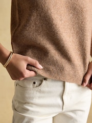 Joules Holly Tan Knitted Vest - Image 6 of 8