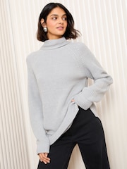 Friends Like These Grey Cowl Neck Jumper - Image 1 of 5