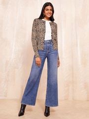 Friends Like These Animal Petite Crew Neck Cardigan - Image 2 of 4