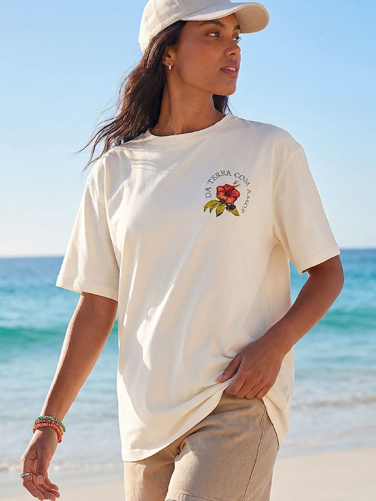 Roman Yellow Floral Back Graphic T-Shirt - Image 1 of 5
