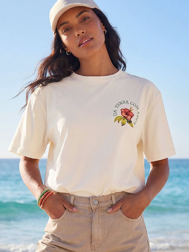 Roman Yellow Floral Back Graphic T-Shirt - Image 2 of 5
