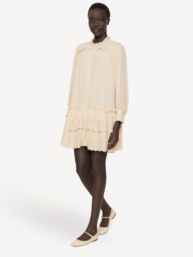 Sea New York Cream Lacey Embroidery Tunic Dress - Image 2 of 6
