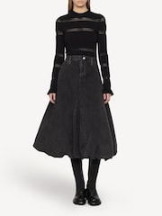 Sea New York Black Elle Denim Bubble Skirt - Image 1 of 7