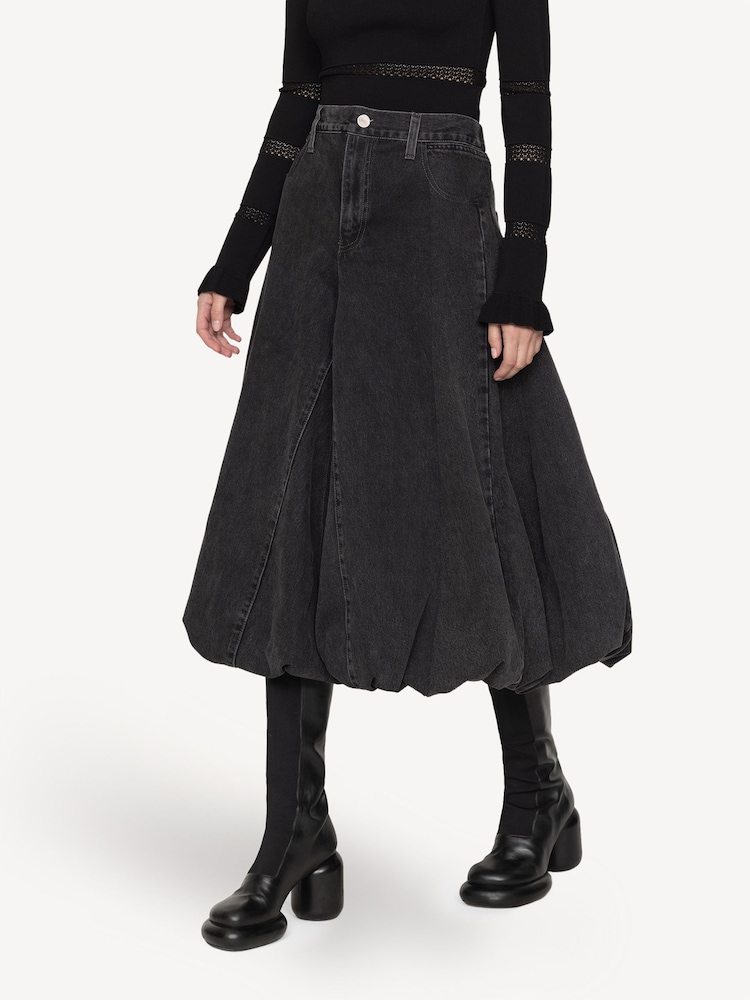 Sea New York Black Elle Denim Bubble Skirt - Image 7 of 7