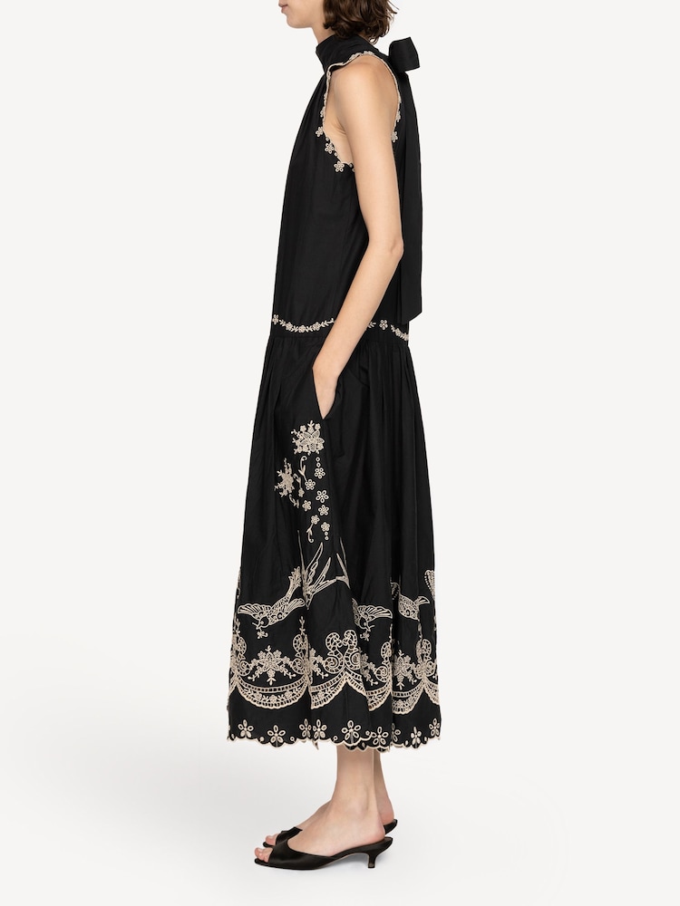 Sea New York Black Kingsley Embroidery Tank Dress | Seasons