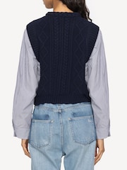 Sea New York Blue Caleb Cable Knit Combo Sweater - Image 2 of 9