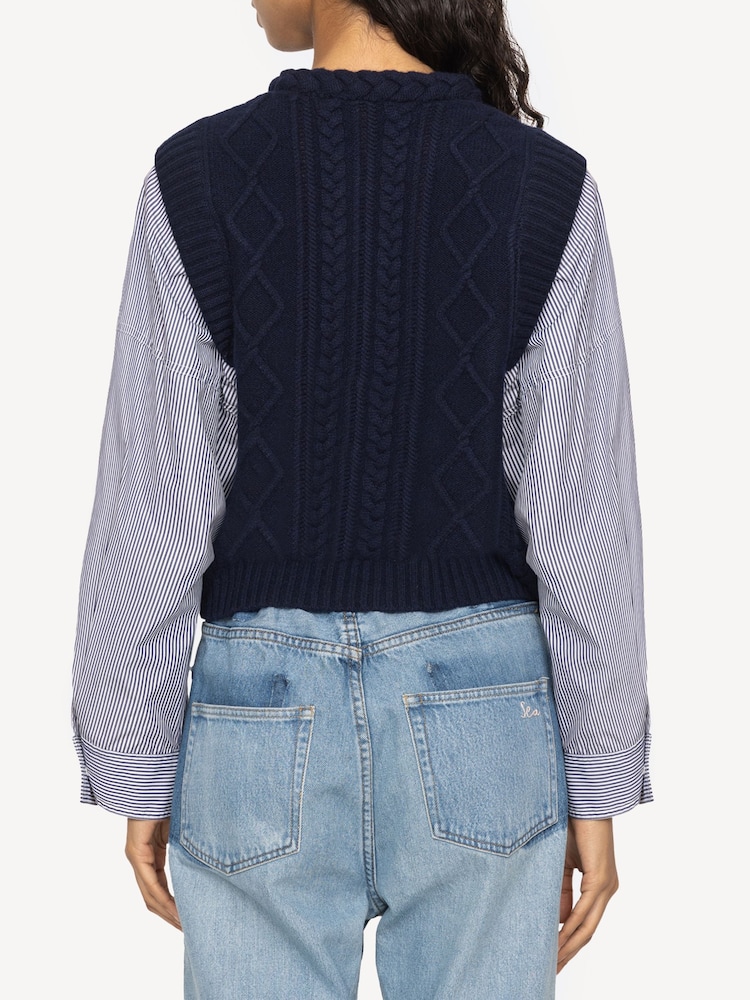 Sea New York Blue Caleb Cable Knit Combo Sweater - Image 2 of 9