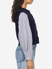 Sea New York Blue Caleb Cable Knit Combo Sweater - Image 5 of 9