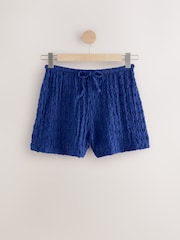 Bleu cobalt - Short texturé à cordon - Image 4 of 6