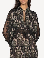 Sea New York Black Elizabeth Print Tiered Midi Dress - Image 7 of 8