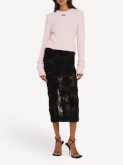 Rotate Black Flower Mesh Pencil Skirt - Image 2 of 3