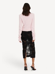 Rotate Black Flower Mesh Pencil Skirt - Image 3 of 3