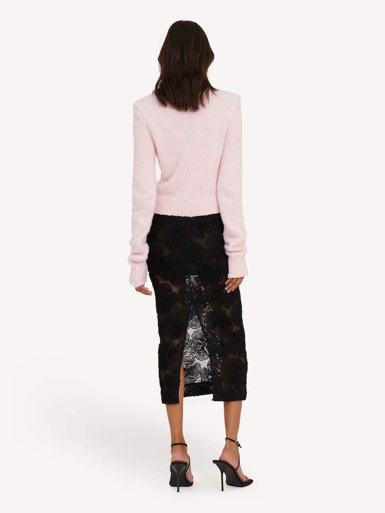 Rotate Black Flower Mesh Pencil Skirt - Image 3 of 3