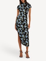 Rotate Black Mesh Asymmetric Dress - Image 1 of 5