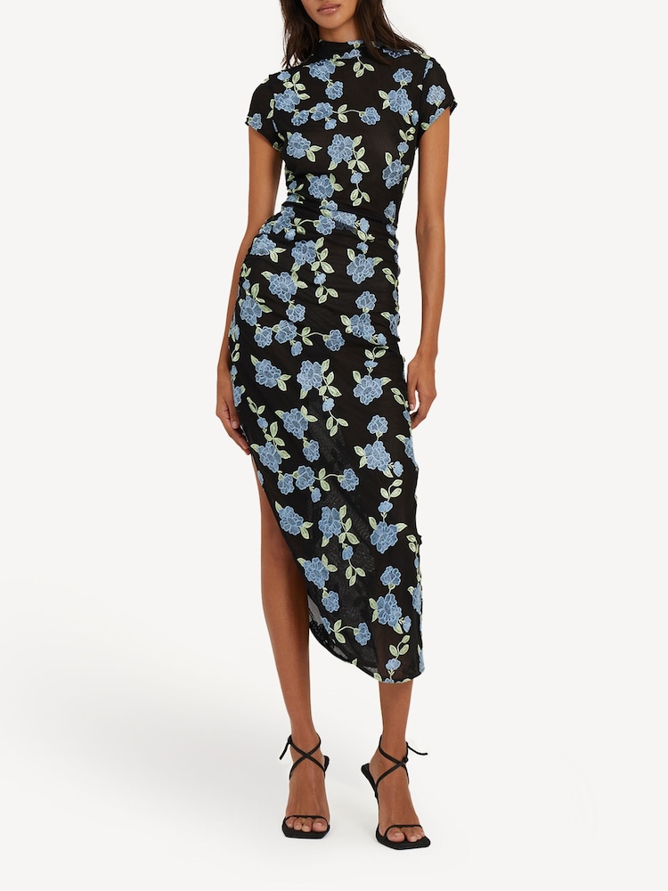 Rotate Black Mesh Asymmetric Dress - Image 1 of 5