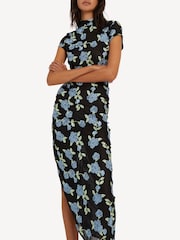 Rotate Black Mesh Asymmetric Dress - Image 3 of 5