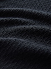 Black Regular Fit Cotton Rich Tipped Short Sleeve Quarter Zip Knit Polo Shirt - Image 3 of 3