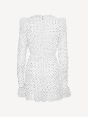 Rotate White Polka Dot Printed Long Sleeve Dress - Image 5 of 6