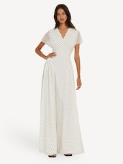 Rotate White Polka Dot Maxi V-Neck Dress - Image 1 of 3