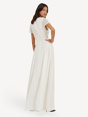 Rotate White Polka Dot Maxi V-Neck Dress - Image 2 of 3