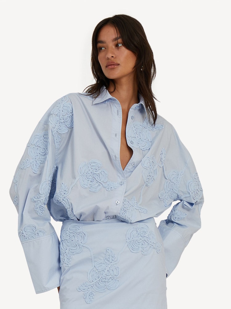 Rotate Blue Oversized Flower Shirt - Image 1 of 7