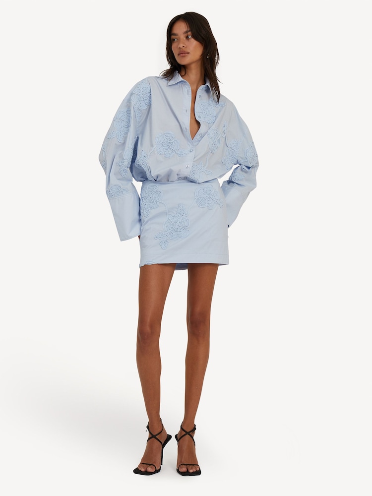 Rotate Blue Oversized Flower Shirt - Image 2 of 7 Rotate Blue Oversized Flower Shirt - Image 2 of 7