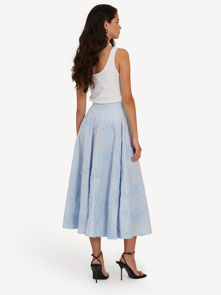 Rotate Blue Flower Maxi Skirt - Image 2 of 5 Rotate Blue Flower Maxi Skirt - Image 2 of 5