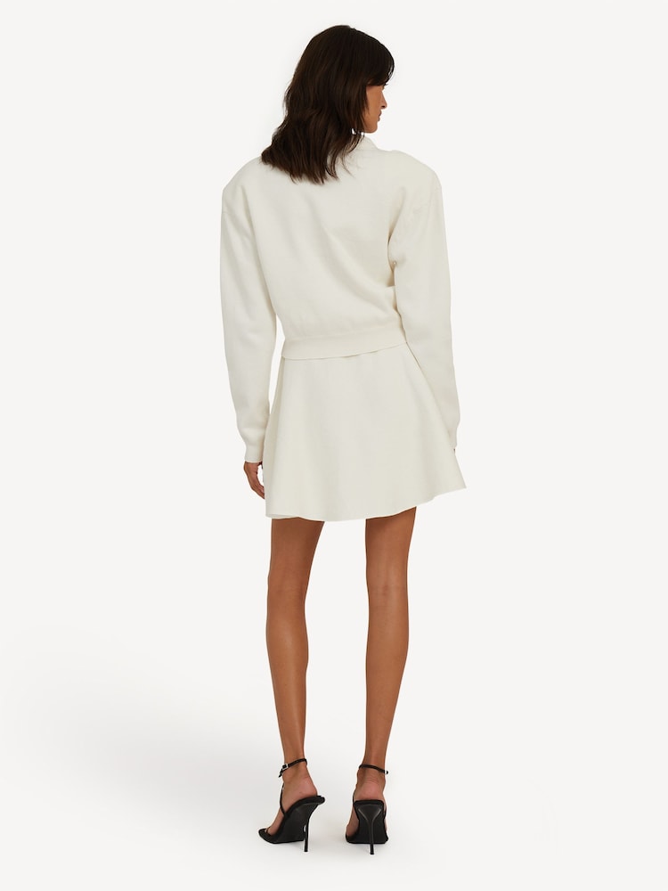 Rotate White Firm Knit Cardigan - Image 2 of 6
