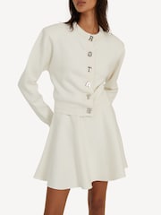 Rotate White Firm Knit Cardigan - Image 3 of 6