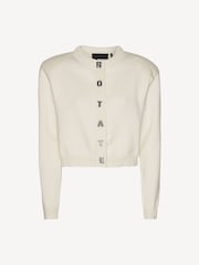 Rotate White Firm Knit Cardigan - Image 4 of 6