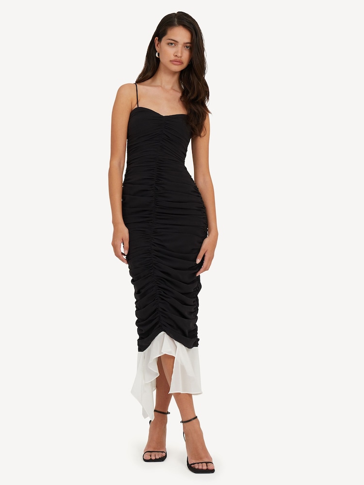 Rotate Black Two Layer Midi Dress - Image 1 of 5
