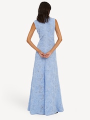 Rotate Blue Flower Mesh Maxi Dress - Image 3 of 4