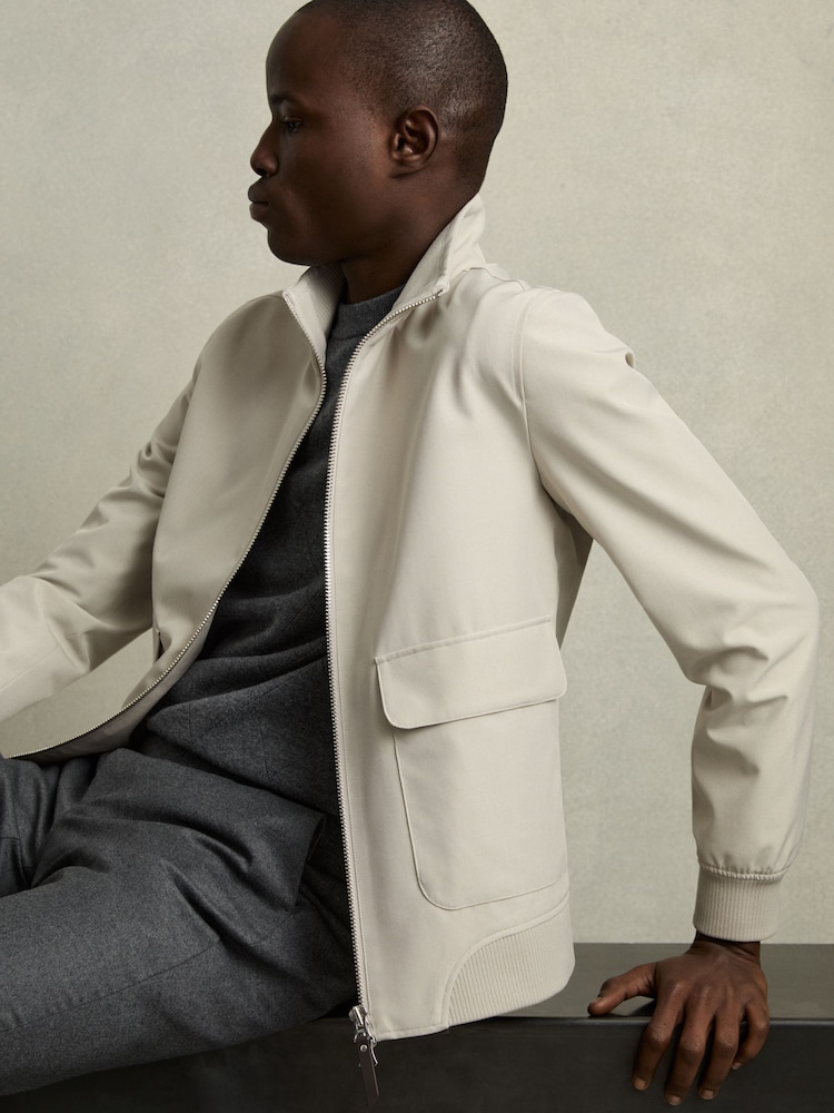 Reiss Stone Rufus Zip-Through Funnel-Neck Jacket - Image 1 of 8