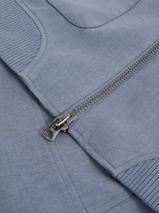 Reiss Airforce Blue Rufus Zip-Through Funnel-Neck Jacket - Image 8 of 8