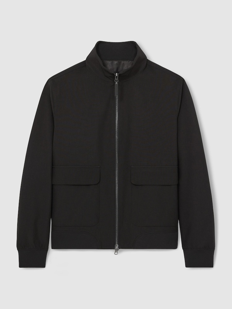Reiss Black Rufus Zip-Through Funnel-Neck Jacket - Image 2 of 7