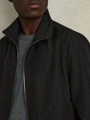 Reiss Black Rufus Zip-Through Funnel-Neck Jacket - Image 6 of 7