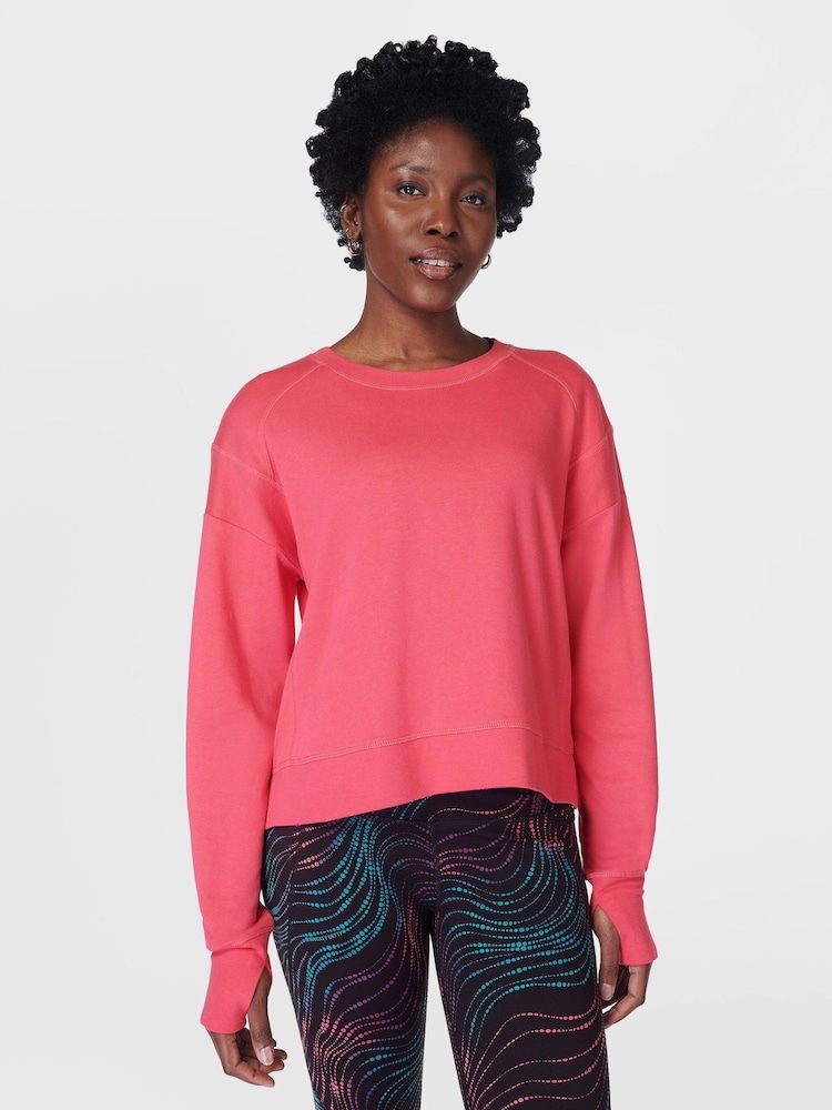 Sweaty Betty Pink Light After Class Crop Sweatshirt - Image 1 of 7