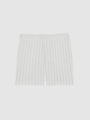 Reiss White/Navy Regatta Cotton-Blend Pinstripe Shorts - Image 2 of 6