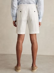 Reiss White/Navy Regatta Cotton-Blend Pinstripe Shorts - Image 5 of 6