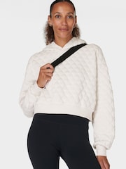Sweaty Betty White Sand Wash Quilted Hoodie - Image 1 of 7