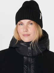 Sweaty Betty Black Snowfall Winter Knitted Beanie - Image 1 of 5