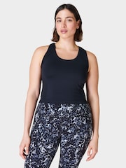 Черный - Sweaty Betty Athlete Crop Seamless Workout Vest - Image 1 of 8