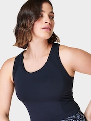 Черный - Sweaty Betty Athlete Crop Seamless Workout Vest - Image 4 of 8
