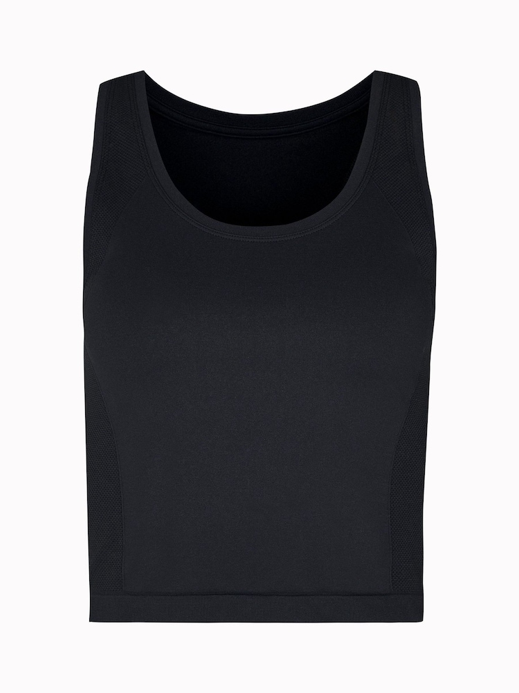 Черный - Sweaty Betty Athlete Crop Seamless Workout Vest - Image 8 of 8