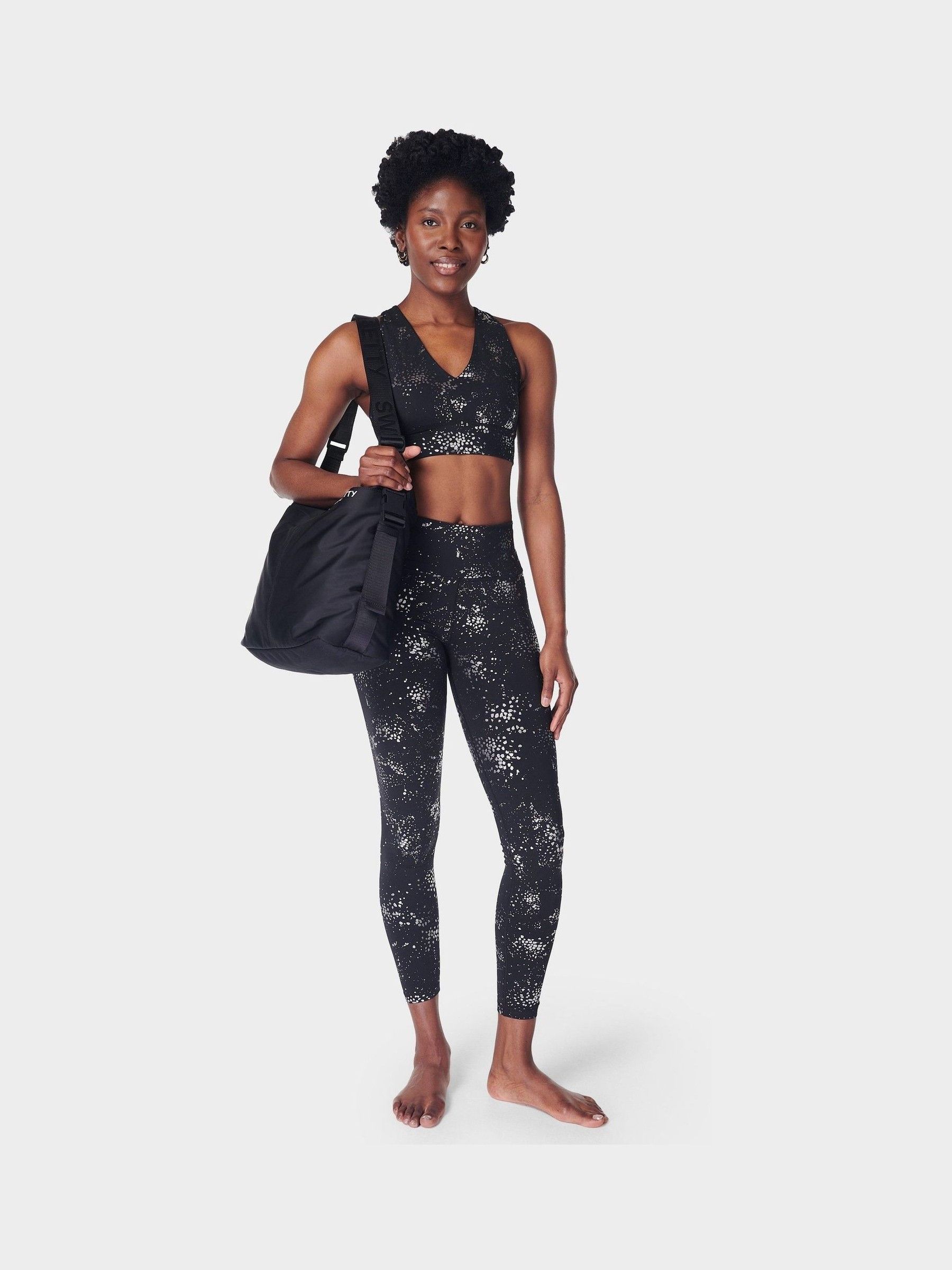 Buy Sweaty Betty Black Glow Sparkle 7/8 Workout Leggings