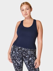 Синий - Sweaty Betty Athlete Crop Seamless Workout Vest - Image 1 of 8