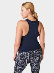 Синий - Sweaty Betty Athlete Crop Seamless Workout Vest - Image 3 of 8