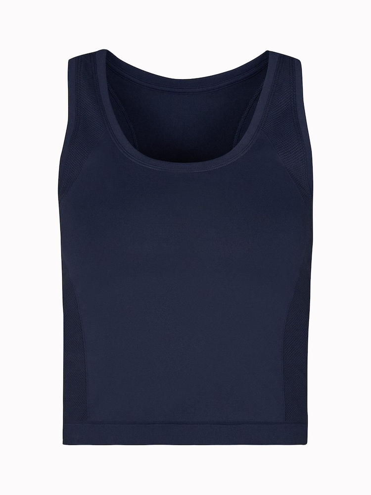 Sweaty Betty Blue Athlete Crop Seamless Workout Vest - Image 7 of 8
