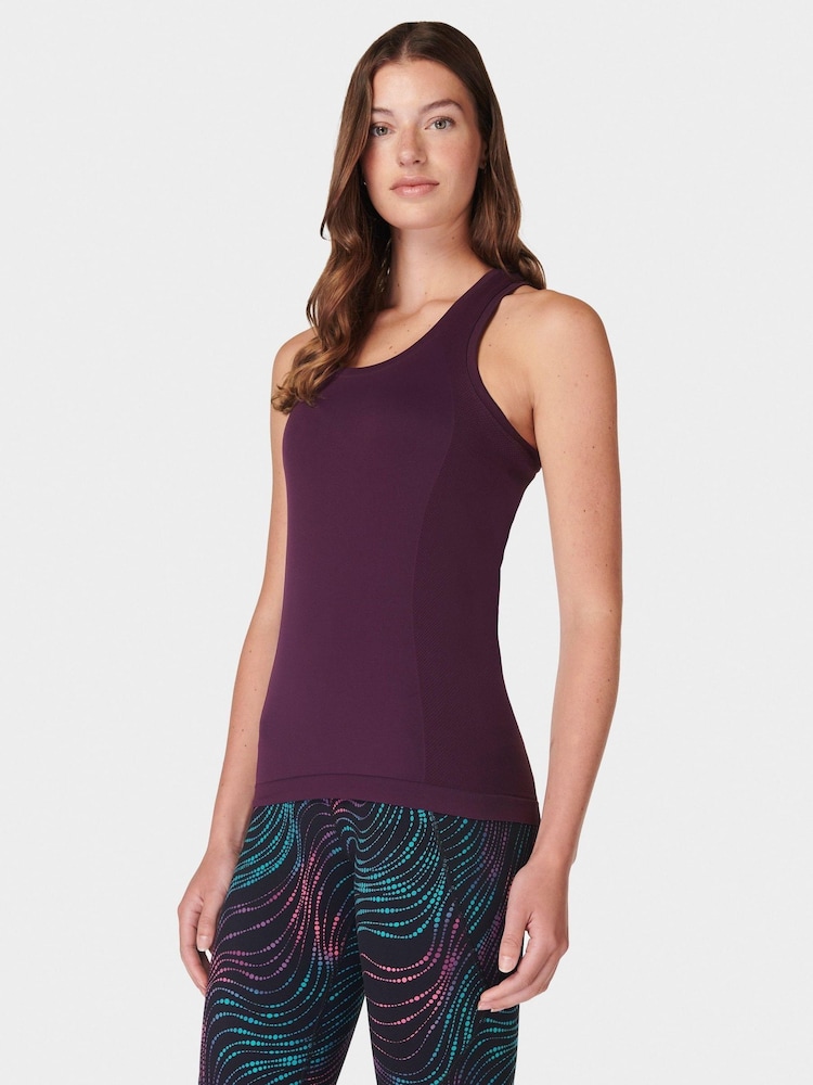 Sweaty Betty Purple Athlete Seamless Workout Tank Top - Image 1 of 7 Sweaty Betty Purple Athlete Seamless Workout Tank Top - Image 1 of 7