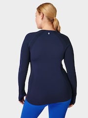 Sweaty Betty Blue Grey Athlete Seamless Workout Long Sleeve Top - Image 2 of 7